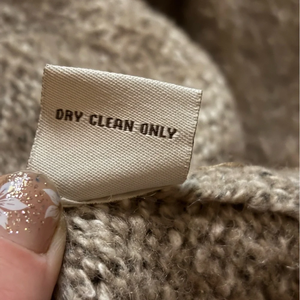 Dark Academia Button Down Wool Blend Sweater Jacket with Brown Corduroy Accents - Picture 5 of 9